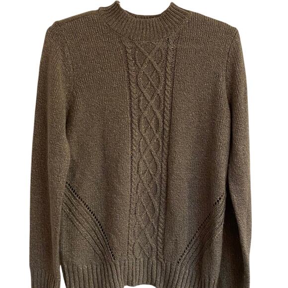 By Design Sweaters - By Design Soft Cottagecore Grey Sweater Cozy Size M Centered Cables